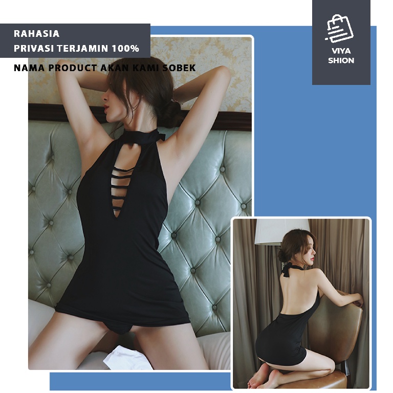 Lingering Wanita Set Setelan Lingerie Baju Tidur Cewek Piyama Transparan Hot Cosplay Cantik Menarik Premium VS16-4