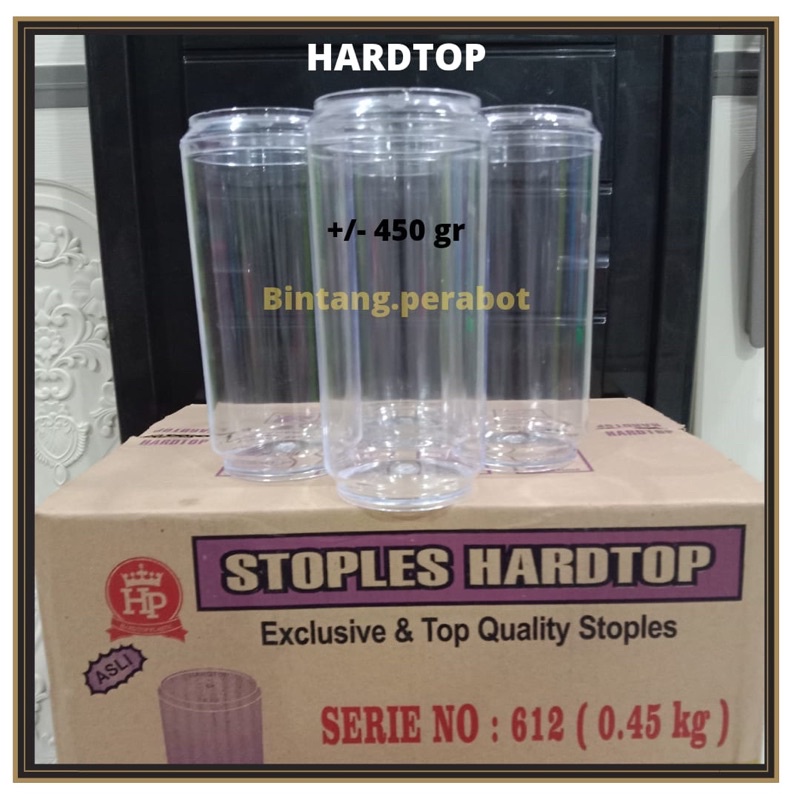 HARDTOP - Toples Tabung Tinggi 612 ( 450 gr ) Toples Kue Kering Mika Model Bulat Tinggi / Toples Kue