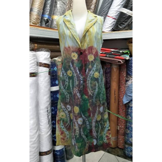 [preloved] Sasirangan cardigan bahan katun tebal batik wanita