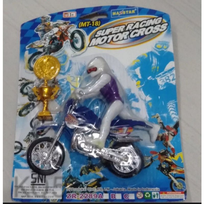 MAINAN MOTOR CROSS SET + ORANG + PIALA