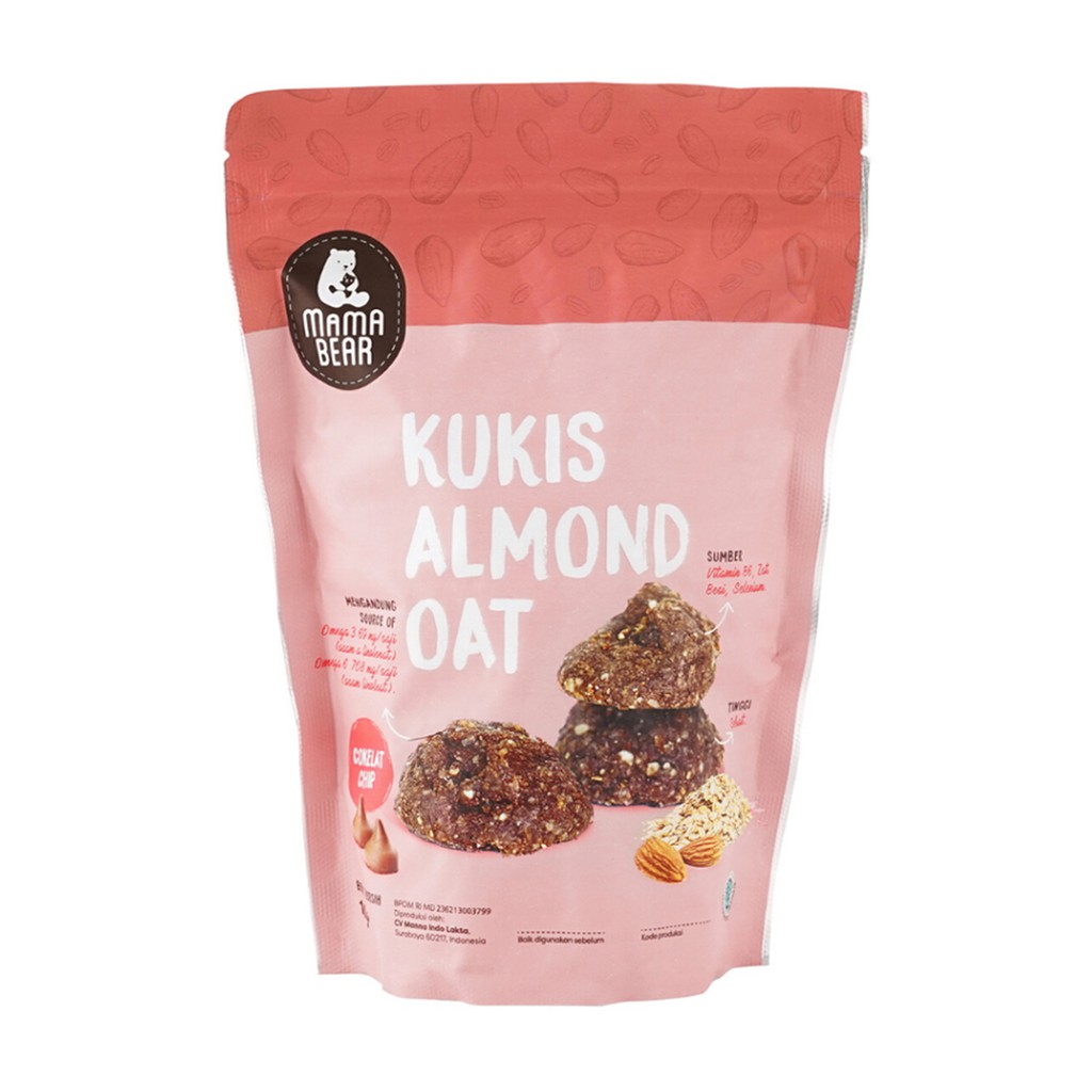 MamaBear Cookies Kukis Almond Oat Chocolate Cokelat Chip Pelancar Asi Booster 150g