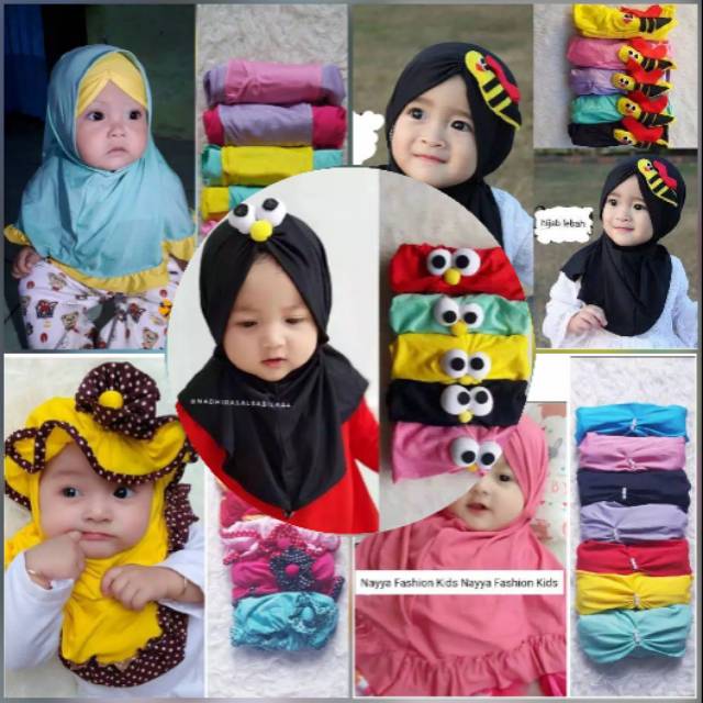 Grosir Kerudung Bayi 0-3th 1kodi (20pcs) - Hijab Instan Bayi