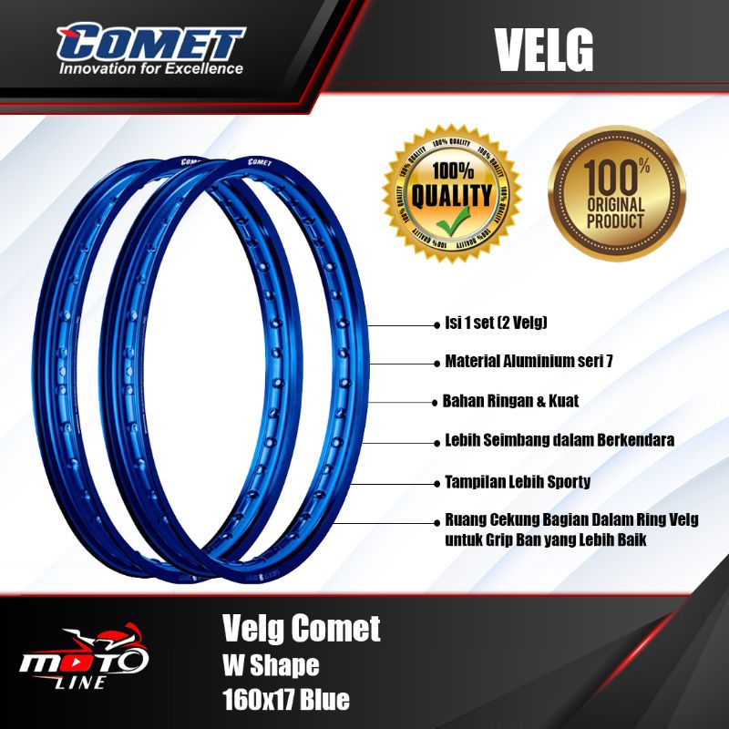 Velg Comet W Shape 160X17 & 160x17 Blue