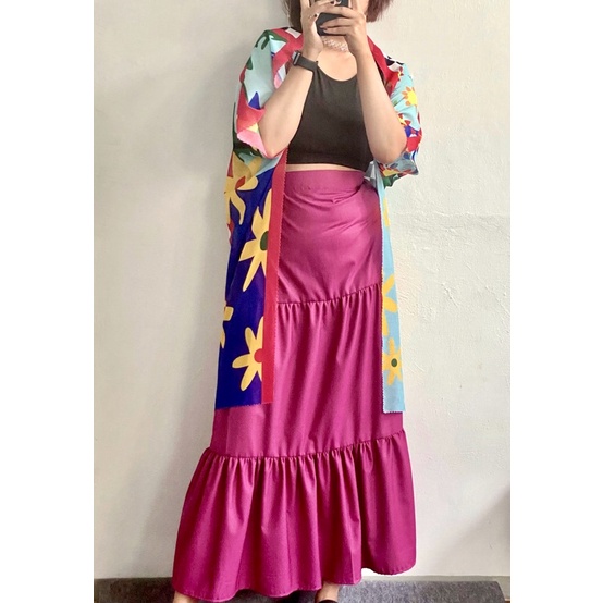 [BISA COD] Rok Rempel Susun Tiga / Ruffle Skirt / Maxi skirt / Rok Canda 2 in 1 by Milposhka