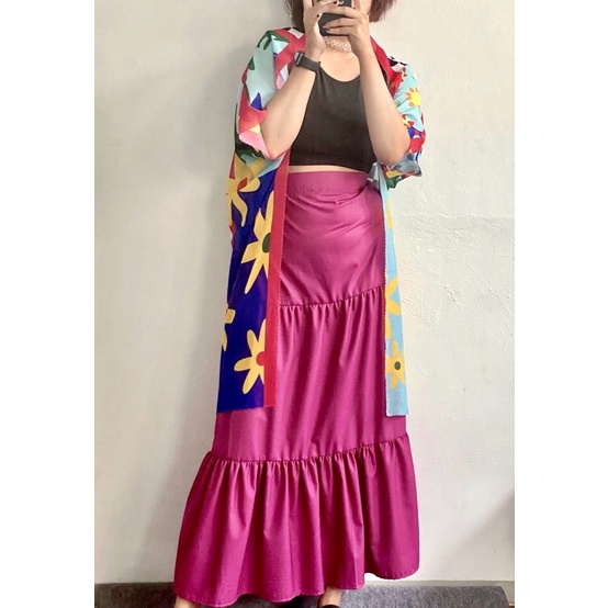 [BISA COD] Rok Rempel Susun Tiga / Ruffle Skirt / Maxi skirt / Rok Canda 2 in 1 by Milposhka