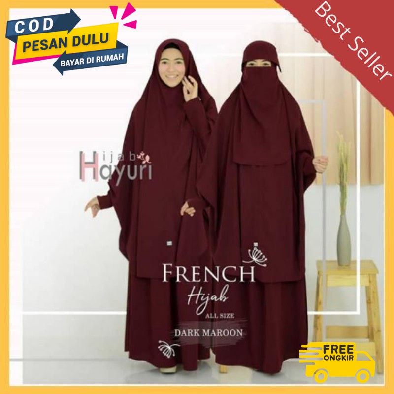 FRENCH KHIMAR SET FRENCH HIJAB SET GAMIS SET CADAR GAMIS SYARI CADAR GAMIS CADAR NIQOB GAMIS SYARI
