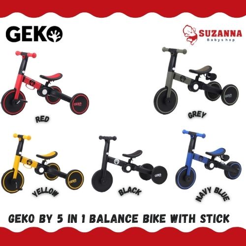 GEKO 5 IN 1 BALANCE BIKE WITH STICK