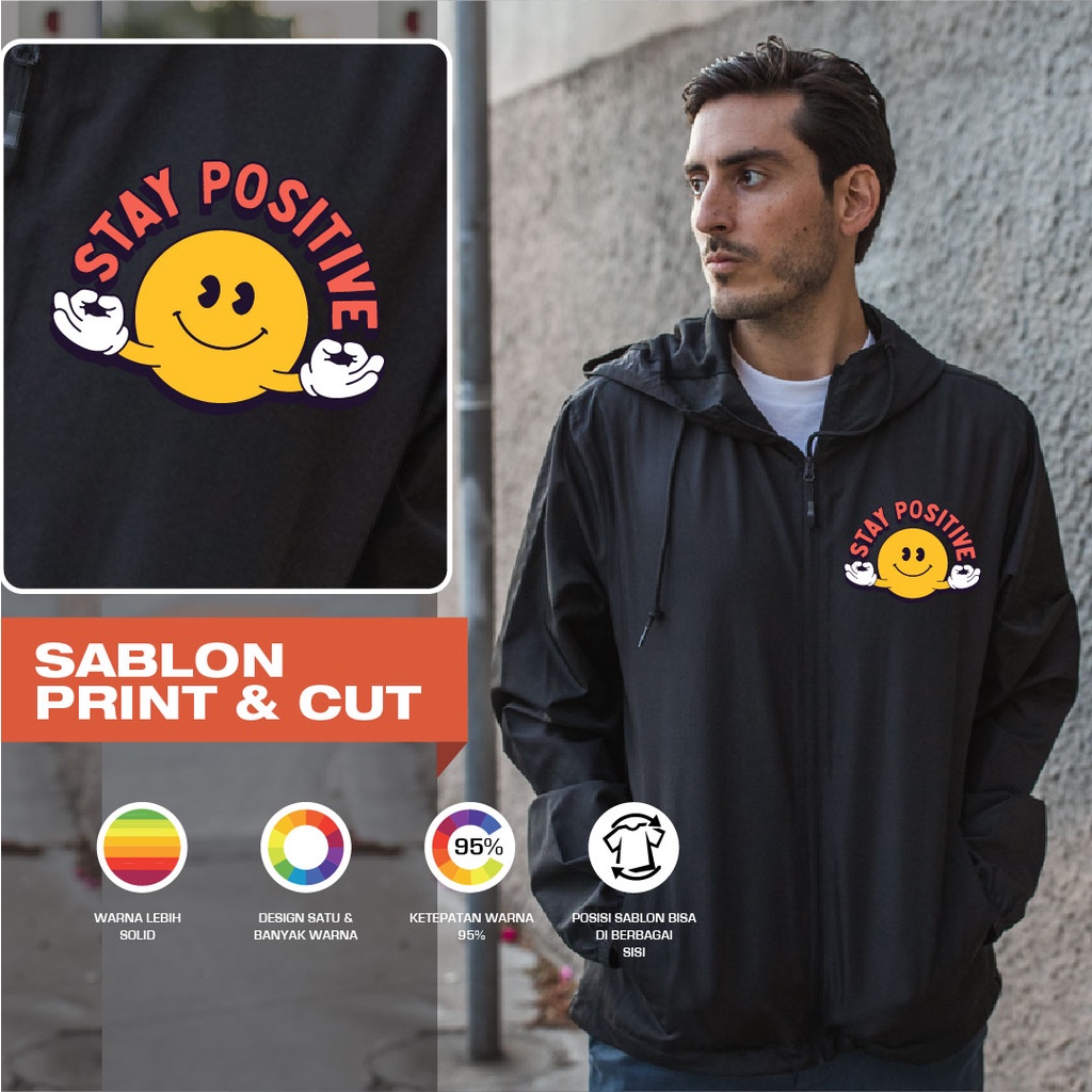 Custom Sablon Satuan Polyflex New States Apparel Jaket Windbreaker - 9810