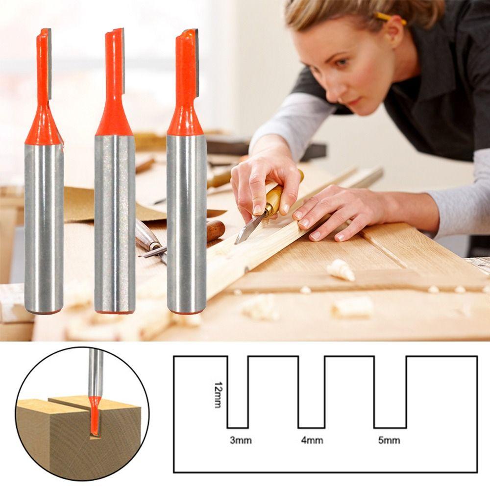 Solighter Straight Bit 8mm Shank Single Flute Bit Cutter Untuk Router Bakelite Kayu