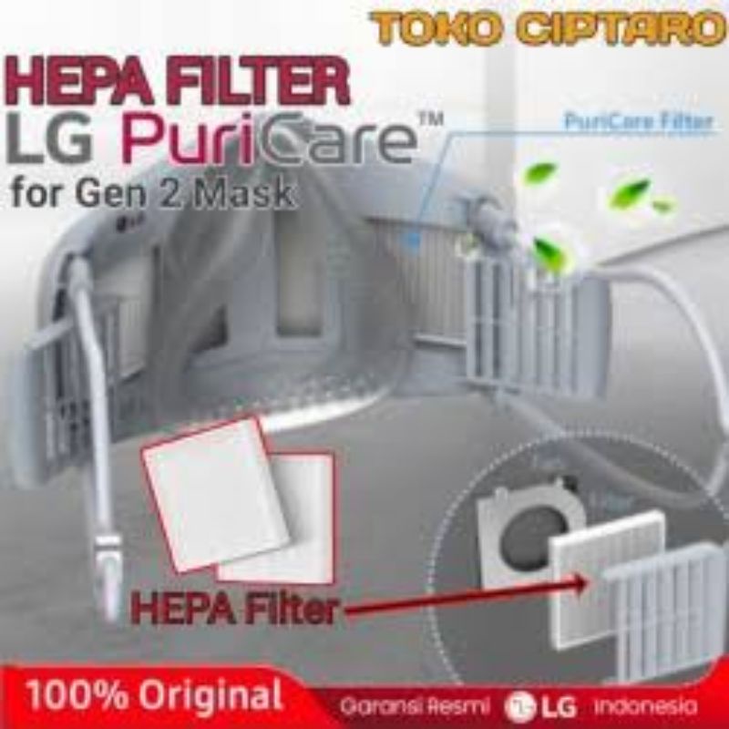 HEPA FILTER MASKER LG PURICARE GEN 2 LG WEARABLE PURIFIER GEN 2