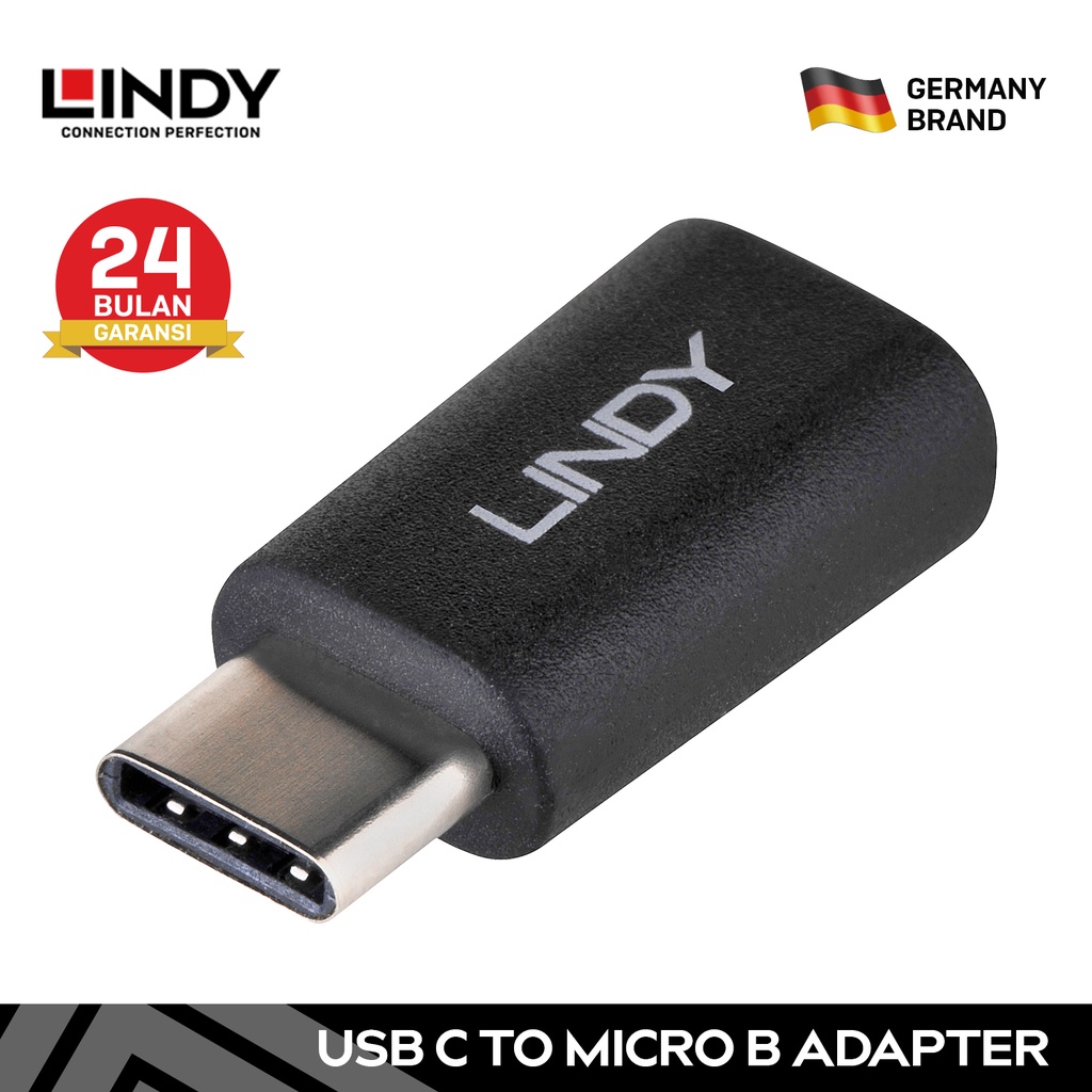 LINDY 41896 Adapter Konektor USB 2.0 Type C Male to Micro USB OTG