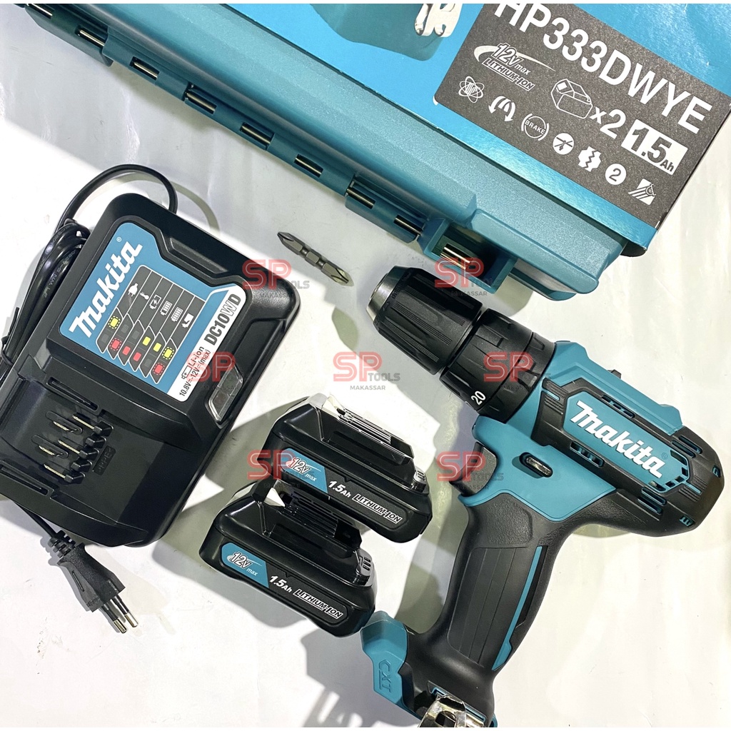 MAKITA HP333DWYE / MESIN BOR CORDLESS IMPACT BETON HP 333 DWYE / MESIN BOR BATERAI / BOR CORDLESS BE