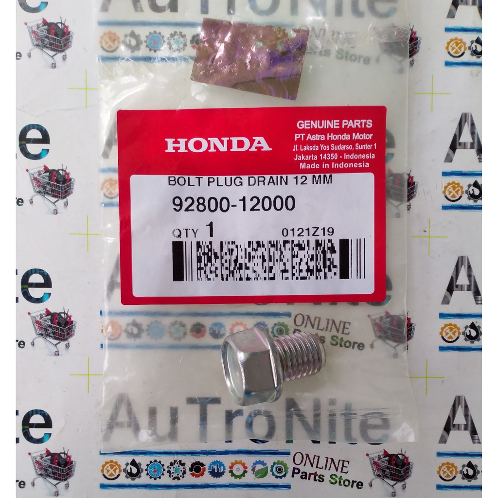Baut Pembuangan Oli Motor Bolt Plug Drain 12mm Kunci 17 Draincock 92800-12000 Original Honda