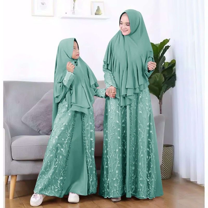 GAMIS IBU DAN ANAK SET BERGO NAURA BRUKAT TULANG PREMIUM