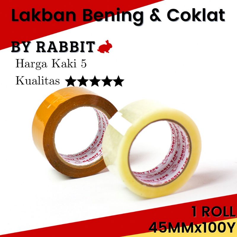 

Lakban Bening Coklat 100 Yard Rabbit Tape