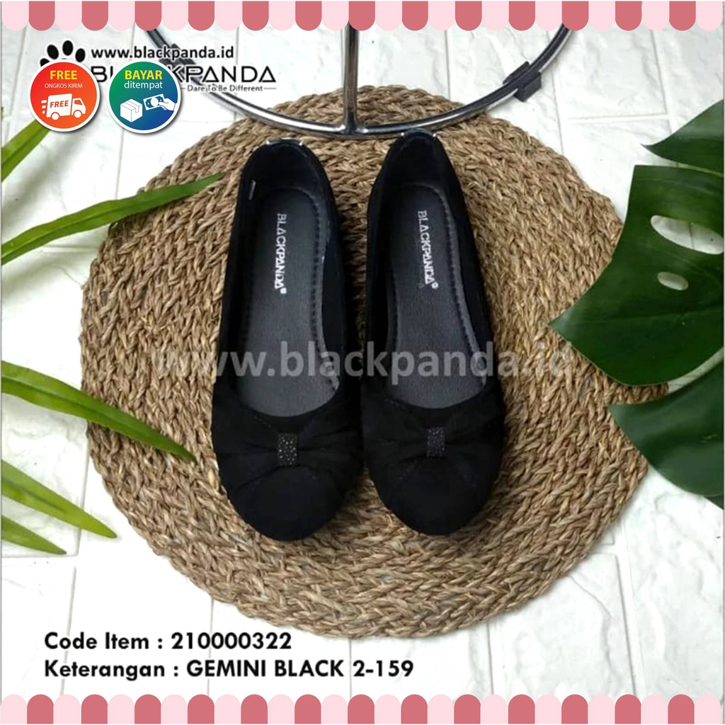 Blackpanda Flat Shoes / Sepatu Black Panda / Sepatu Wanita / Flatshoes Wanita / Black Panda Gemini Black