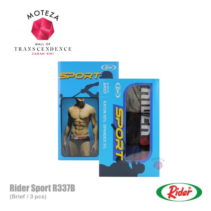 Celana Dalam Underwear Brief Pria - RIDER Sport R337B / 337 - isi 3 pc