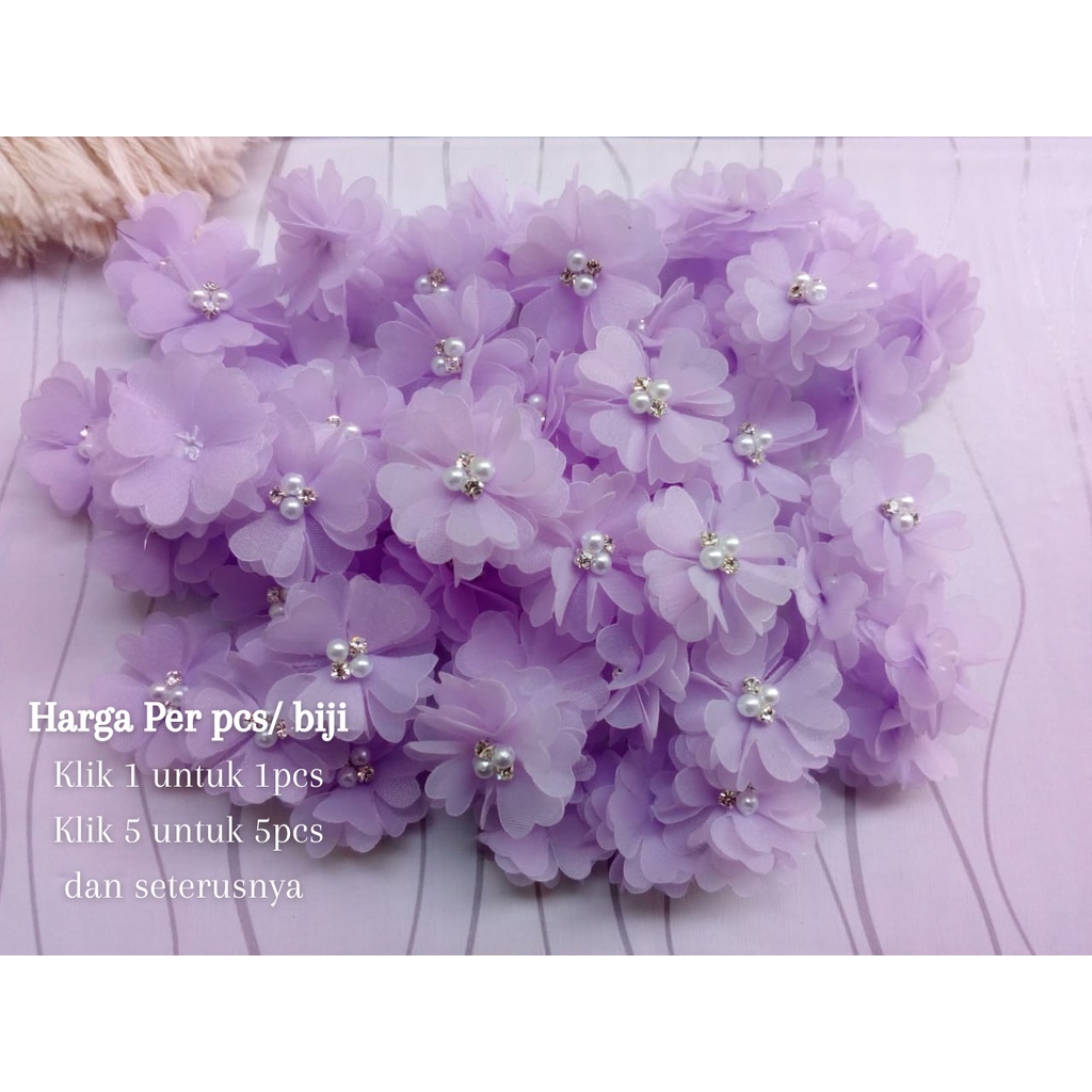 Aplikasi bunga semanggi/3cm/2MTE.5K/kebaya/payet/gaun/craft