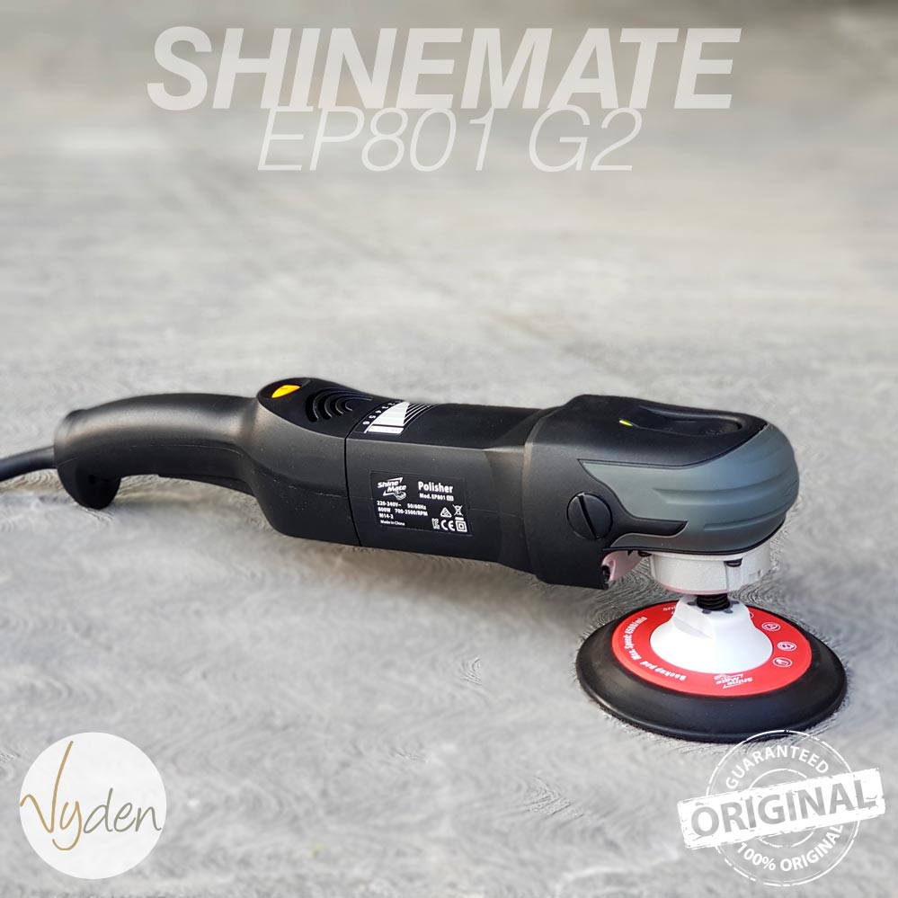 Mesin Poles Mobil Rotary Polisher Shinemate EP801 G2 PAKET PAD 6 inch 3 Buah Motor Sepeda Sela Lekukan Pengkilap Penghapus Pembersih Body Baret Dalam Halus Kerak Air Jamur Kaca Hologram Scratch Swirl Coating