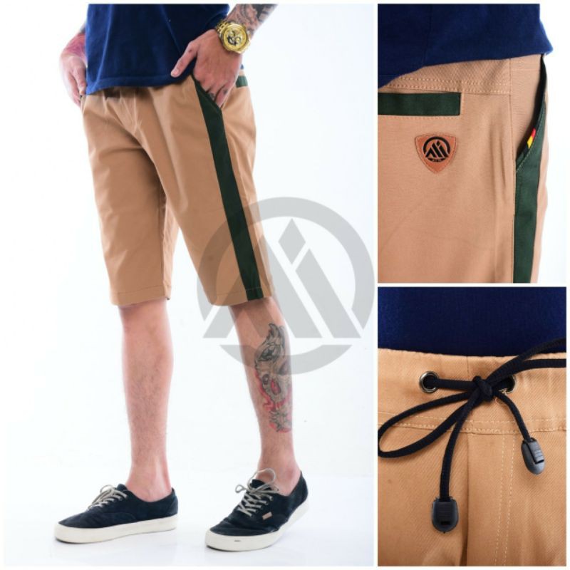 Celana Chino Pendek Slimfit Pria - Celana Chino List Slimfit