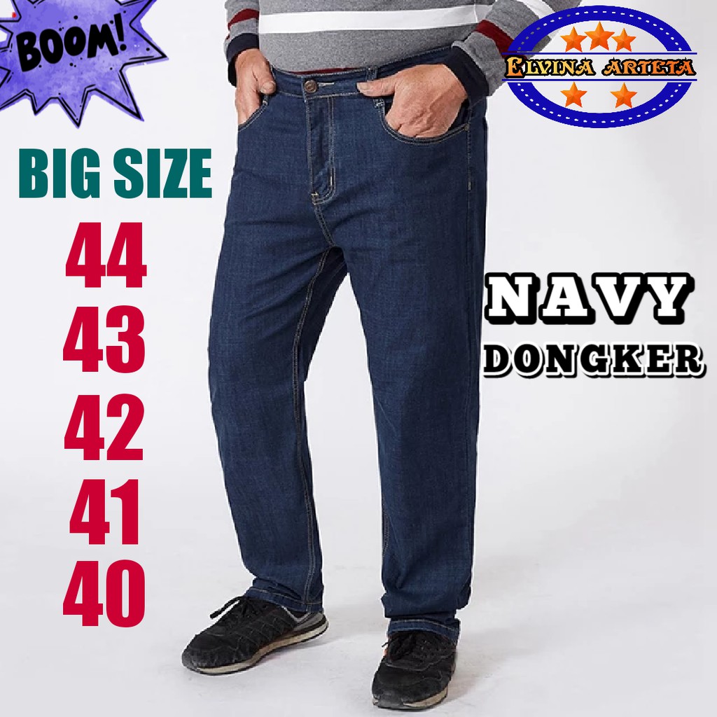 Celana Panjang Jeans Pria Jumbo Big Size 37 - 44 Reguler Fit Non Streach