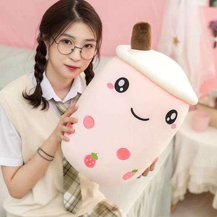 [KODE FRGD8] BONEKA BUBBLE TEA FRUIT BOBA - STRAWBERY NANAS ANGGUR SIZE 30 CM