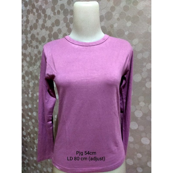 kaos wanita bahan spandek lengan panjang