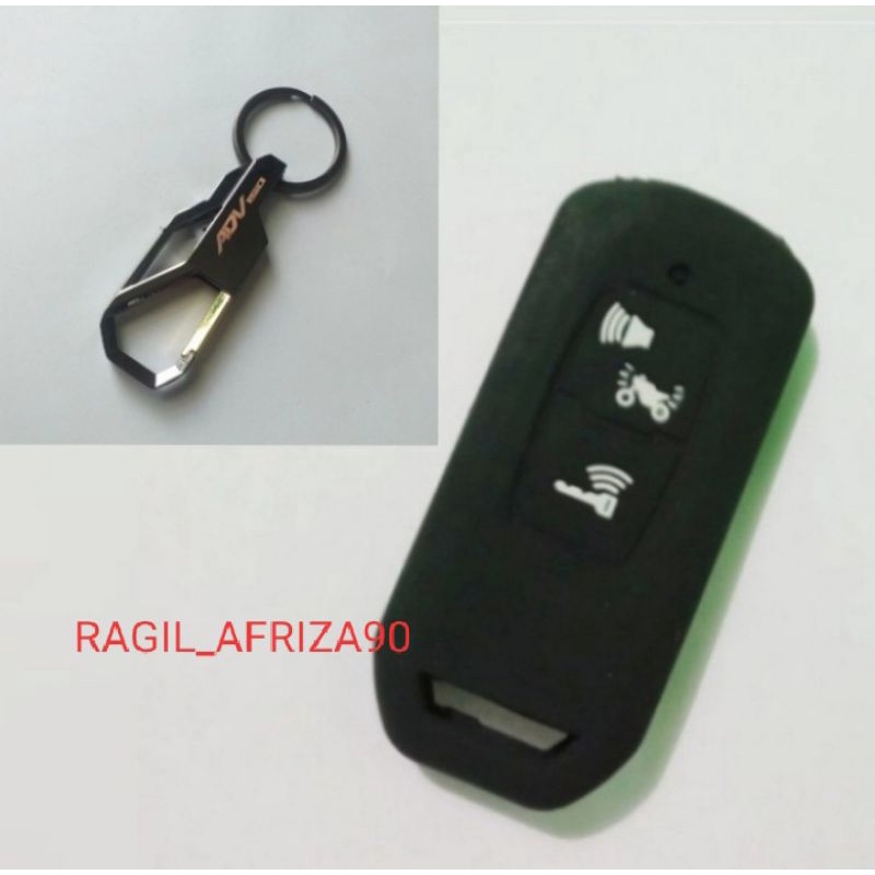 PAKET SILICONE REMOTE KUNCI DAN GANTUNGAN KUNCI LOGO HONDA ADV 150 2021