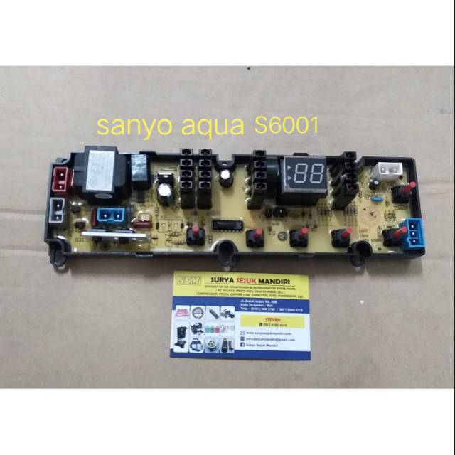 pcb mesin cuci sanyo aqua S6001 / modul mesin cuci sanyo aqua S6001