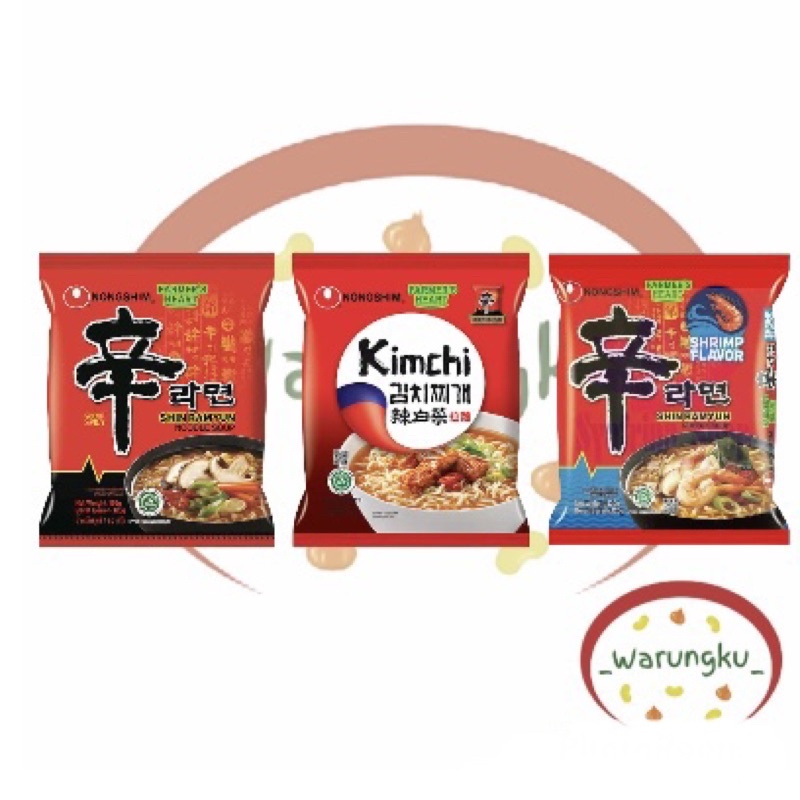 NONGSHIM Ramen Merah Korea RAMYUN Original Shrimp Kimchi HALAL