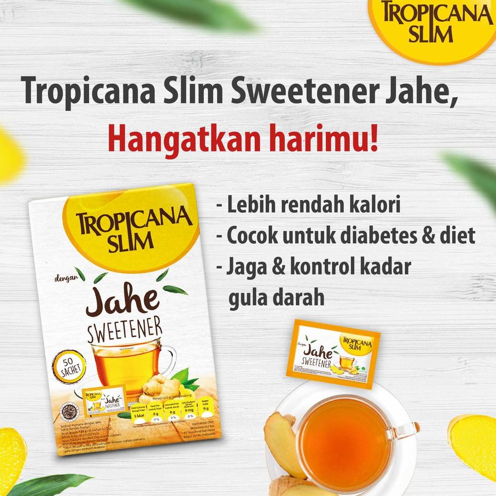 

Promo Hari Ini" Tropicana Slim Sweetener Jahe 50 sch - Pemanis untuk Bantu Batasi Gula ##