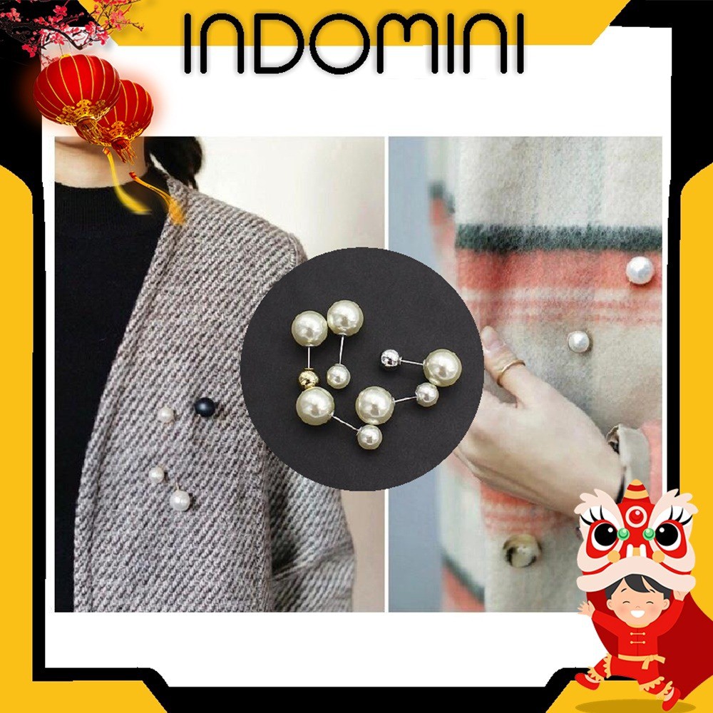 INDOMINI A017 PIN BAJU  MUTIARA  AKSESORIS  JILBAB HIJAB BROS 