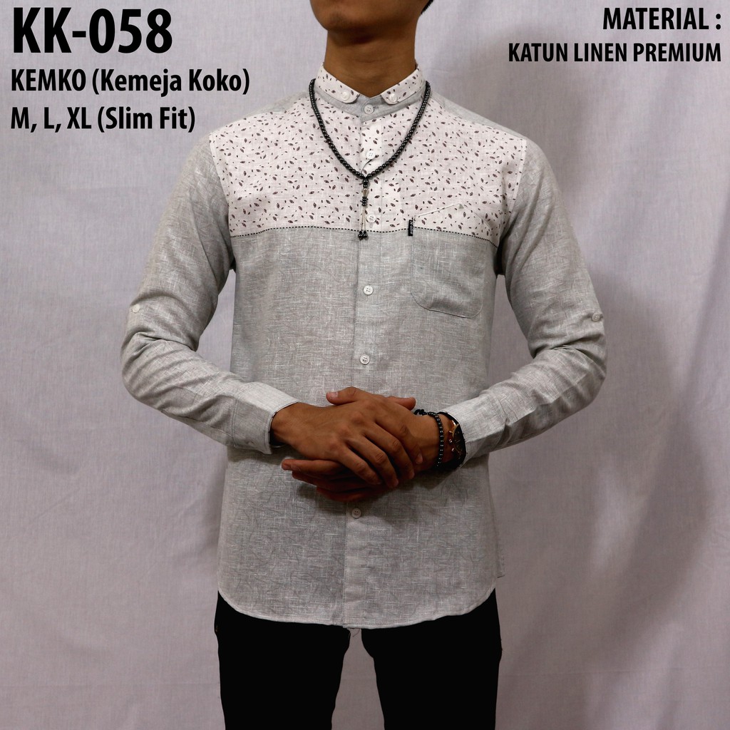 N One. KEMKO (Kemeja Koko) [ KK-058 ] Lengan Panjang Berkualitas