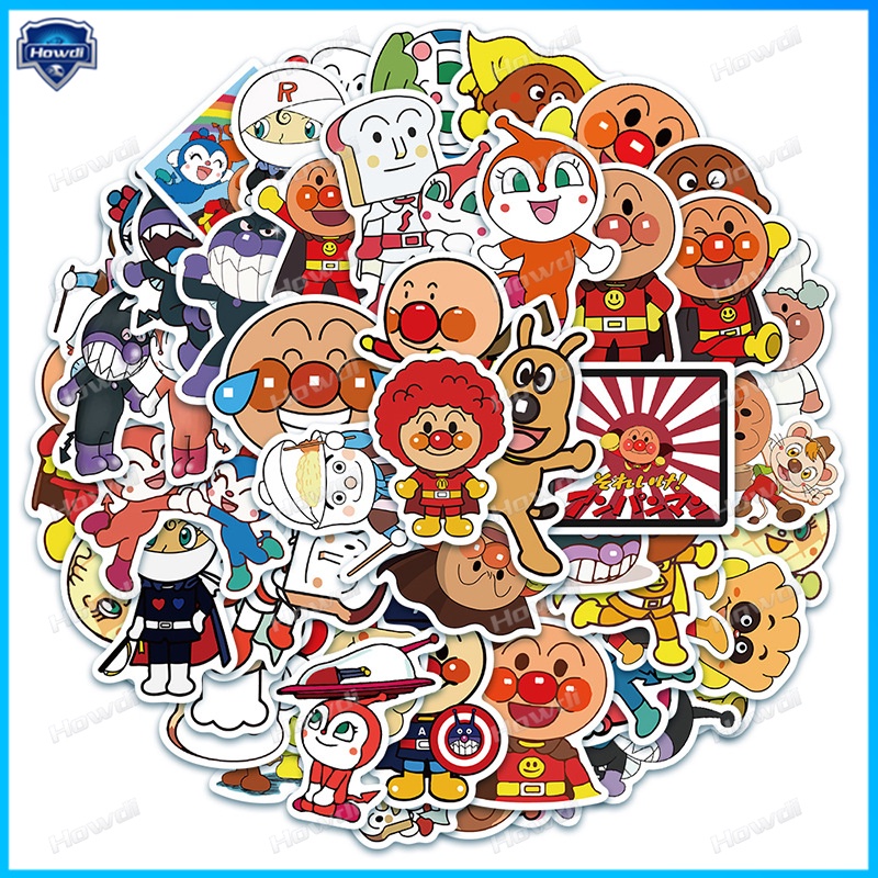 Stiker Kartun Anpanman Tahan Air Untuk Helm Motormobil