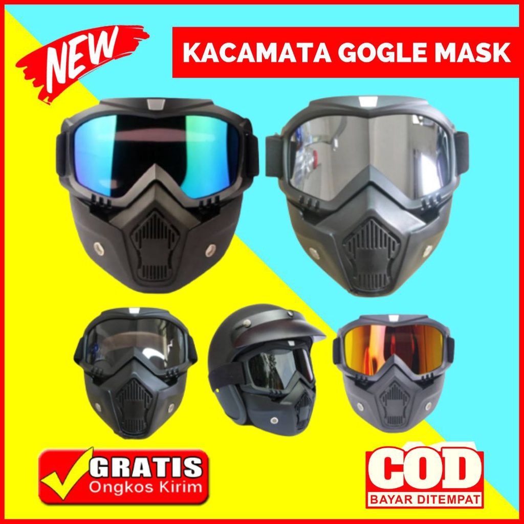 Kacamata Goggles Mask Motor Retro Windproof