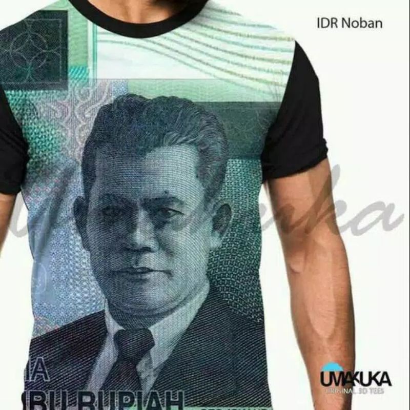 Kaos uang IDR noban duapuluh 20 ribu rupiah lama kuno Bandung printing murah keren gaul Jersey