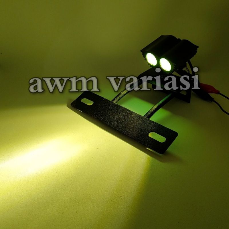 (Paket) Lampu LED Depan 2 Mata (Model Mata Elang)Plastik