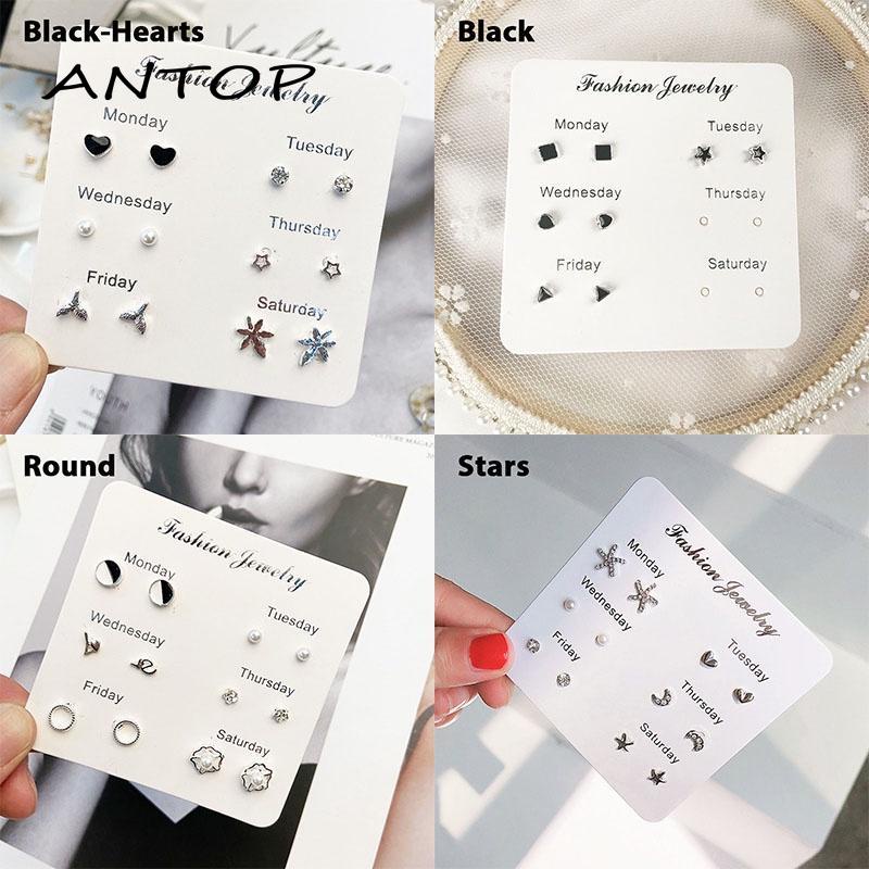 Set Anting Tusuk Silver 925 Desain Simple Hias Mutiara Untuk Wanita