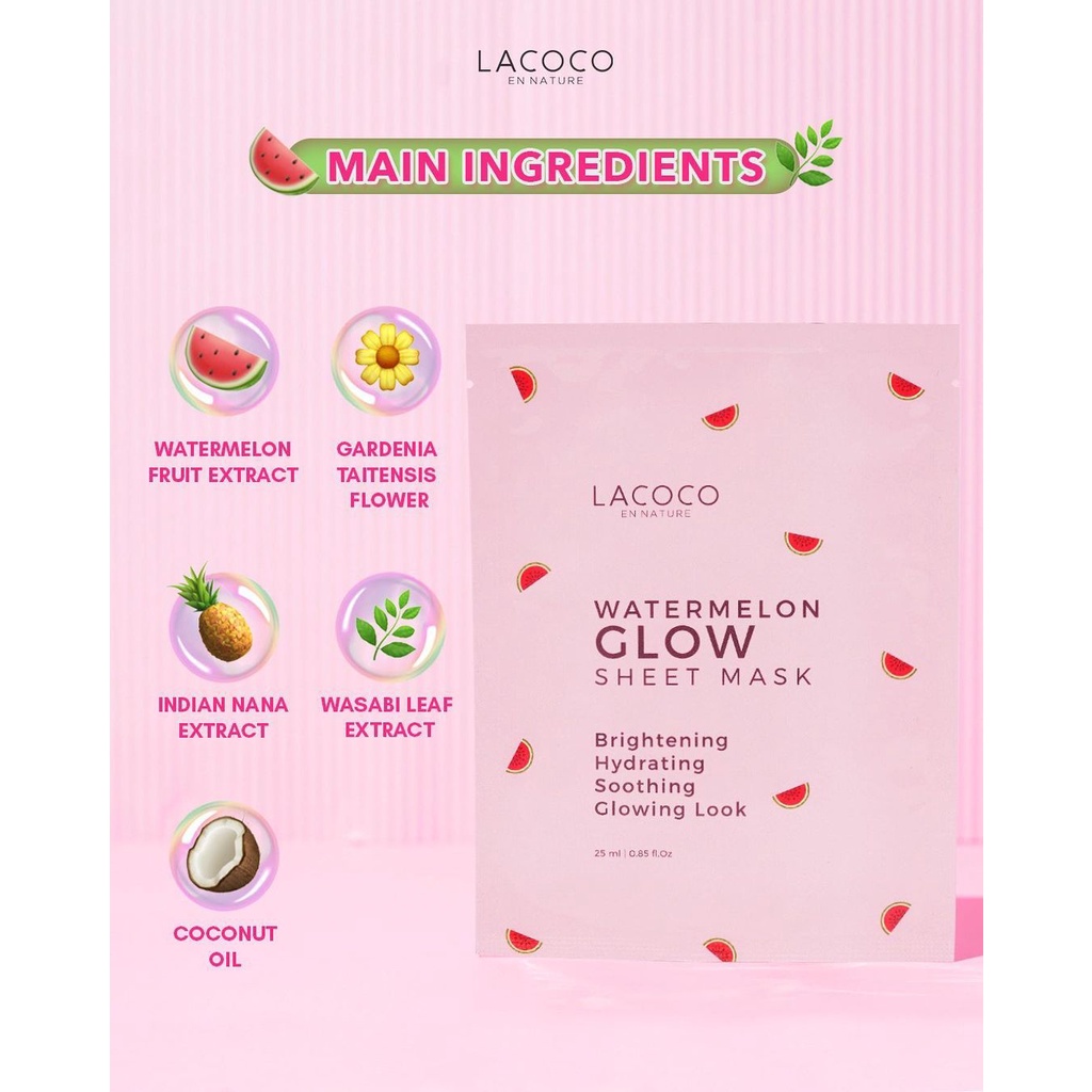 Lacoco Watermelon Glow Sheet Mask