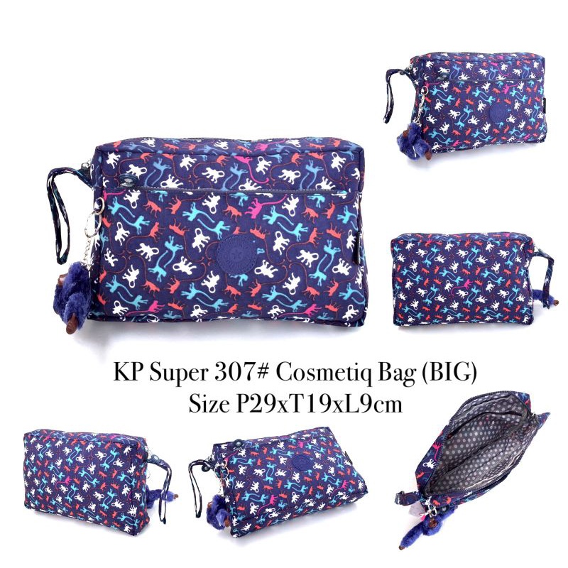 Pouch kosmetik kipling 307 Big /cosmetic bag super free gantungan