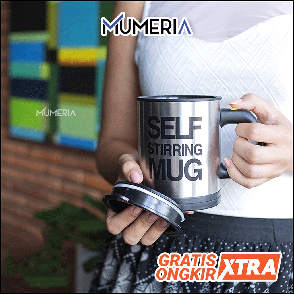 SELF STIRRING MUG Gelas Mixer Pengaduk Air Kopi Susu Jus Minuman Otomatis Praktis Food Grade Murah