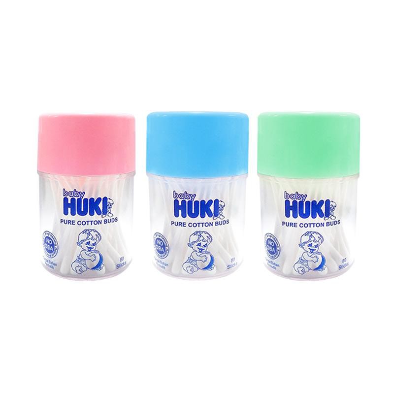 Huki Cotton Buds Pot isi 80s / Pembersih Telinga Bayi