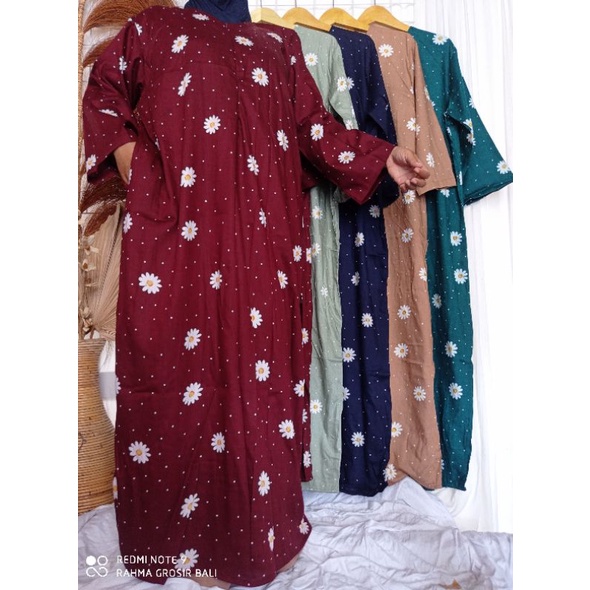 daster gamis rayon busui lengan 34 isi kantong