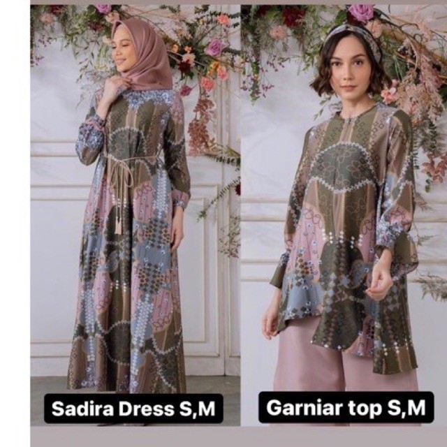 Sadira Dress/Garniar top olive by geulis