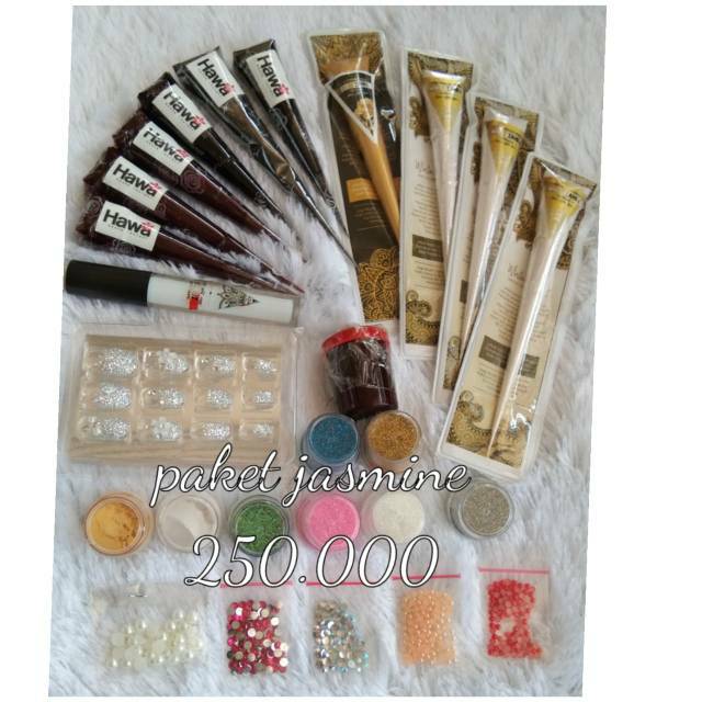 Henna murah paket henna kuku  palsu glitter  lem henna 