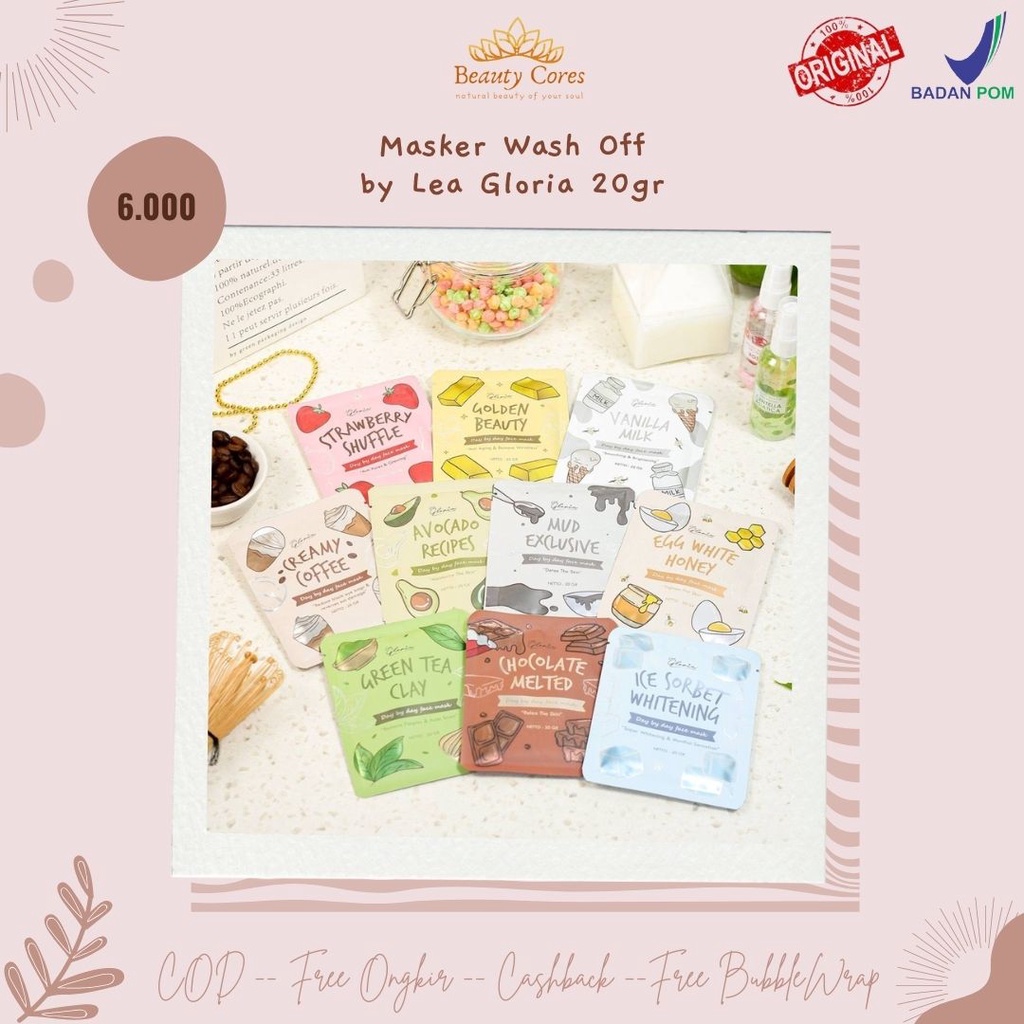 [DISTRIBUTOR LG] MASKER LEA GLORIA BPOM 20GR