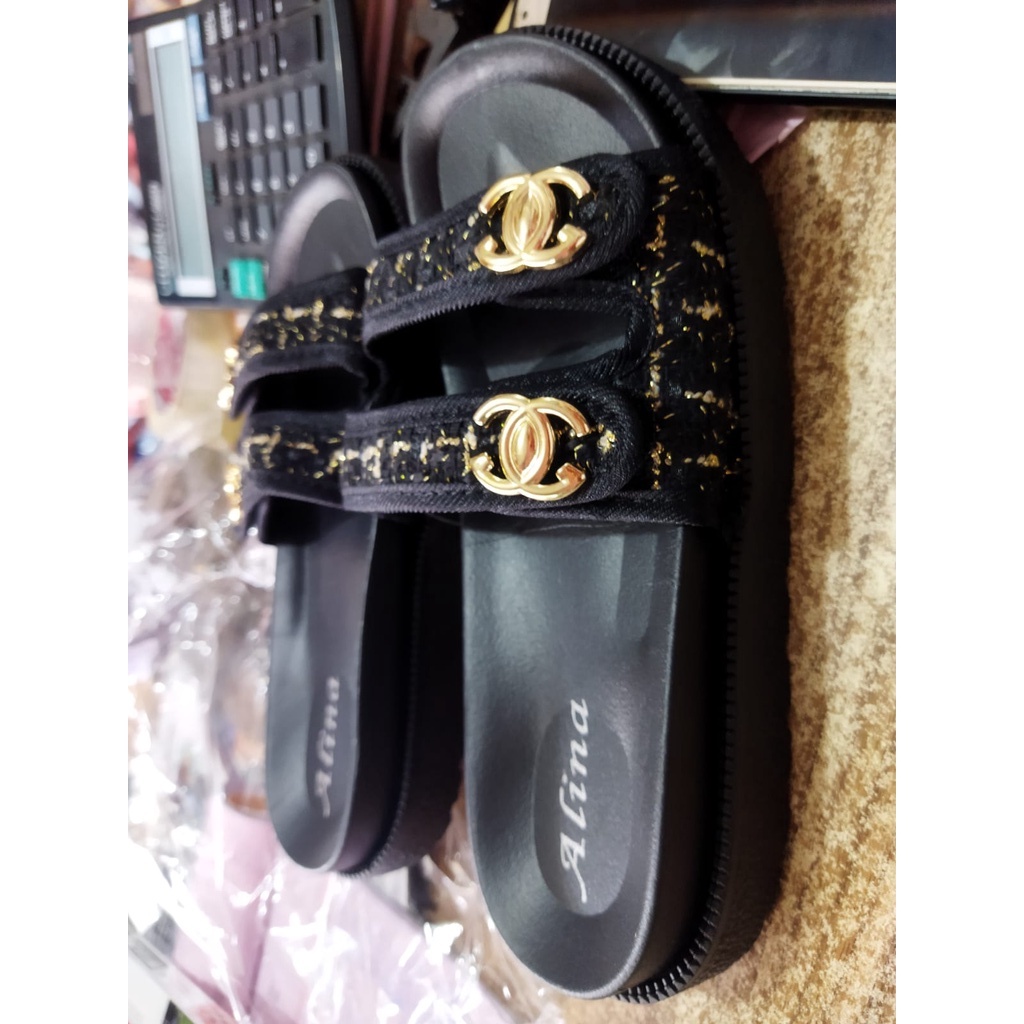 SANDAL WEDGES DEWASA DOUBLE STRAP  BALANCE &amp; ALINA 238-3 (36-40) HIGH CLASS, SANDAL PEREMPUAN BERKUALITAS