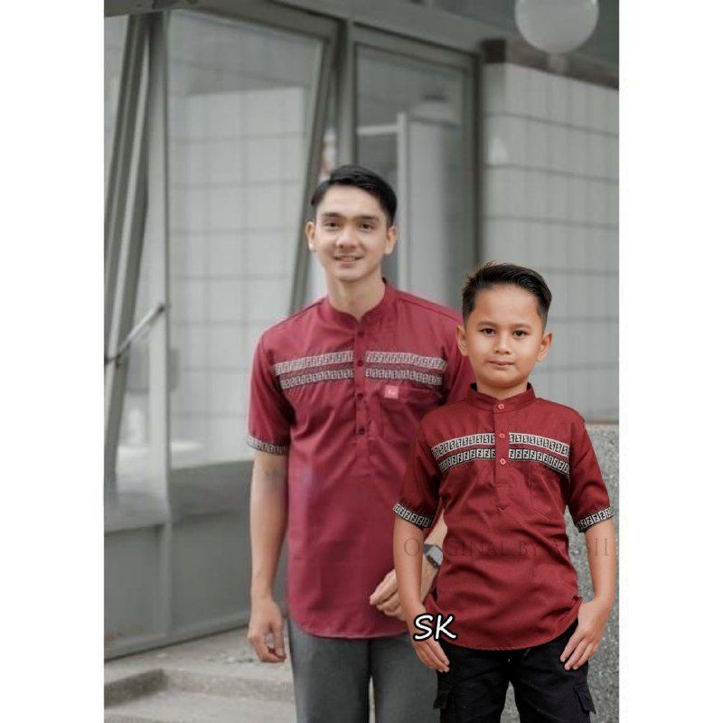 BAJU KURTA KEMEJA KOKO KEMKO PASANGAN COUPLE ANAK AYAH LENGAN PENDEK TERBARU ORIGINAL AGERA