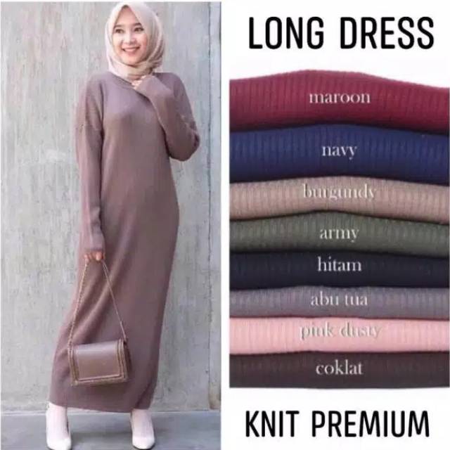 [✅COD]LONG DRESS || MEDALI KNIT RAJUT || DRESS BOXY || gamis rajut