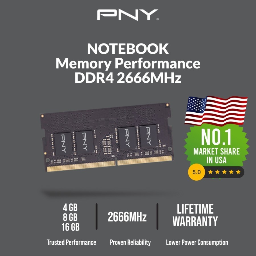 Ram Laptop PNY Sodimm DDR4 4GB PC2666